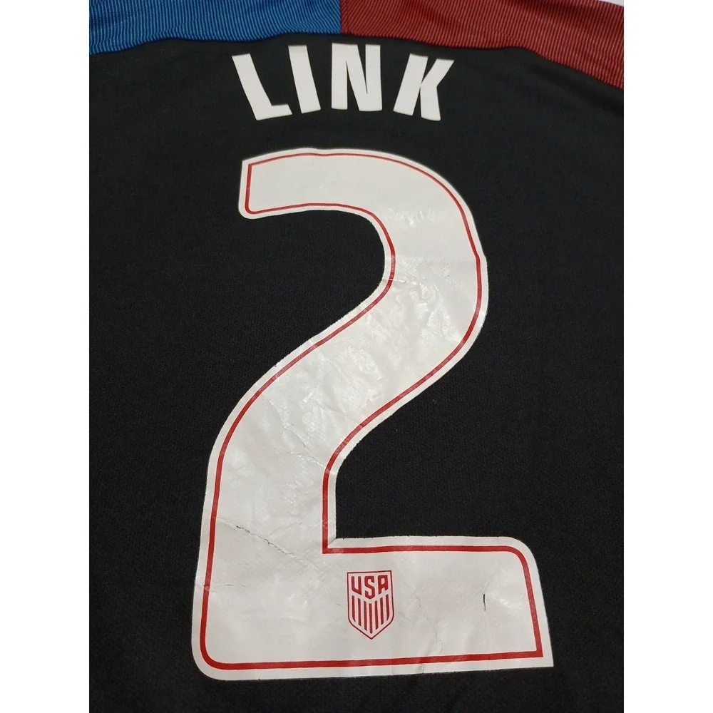 Nike USA USMNT 2016 Away Soccer Jersey Black Men's XL Custom #2 LINK Patches